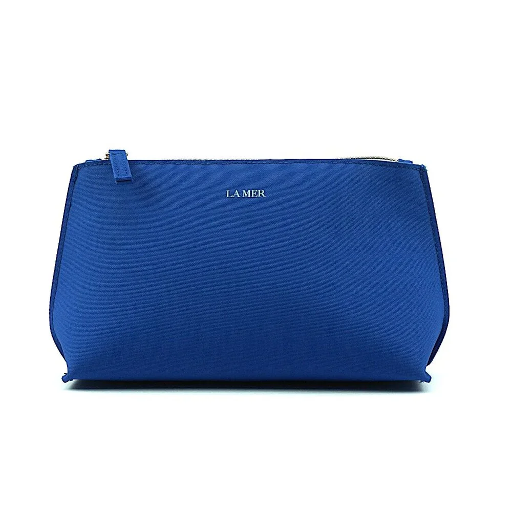 La Mer Royal Blue Cosmetic Makeup Travel Bag 9
